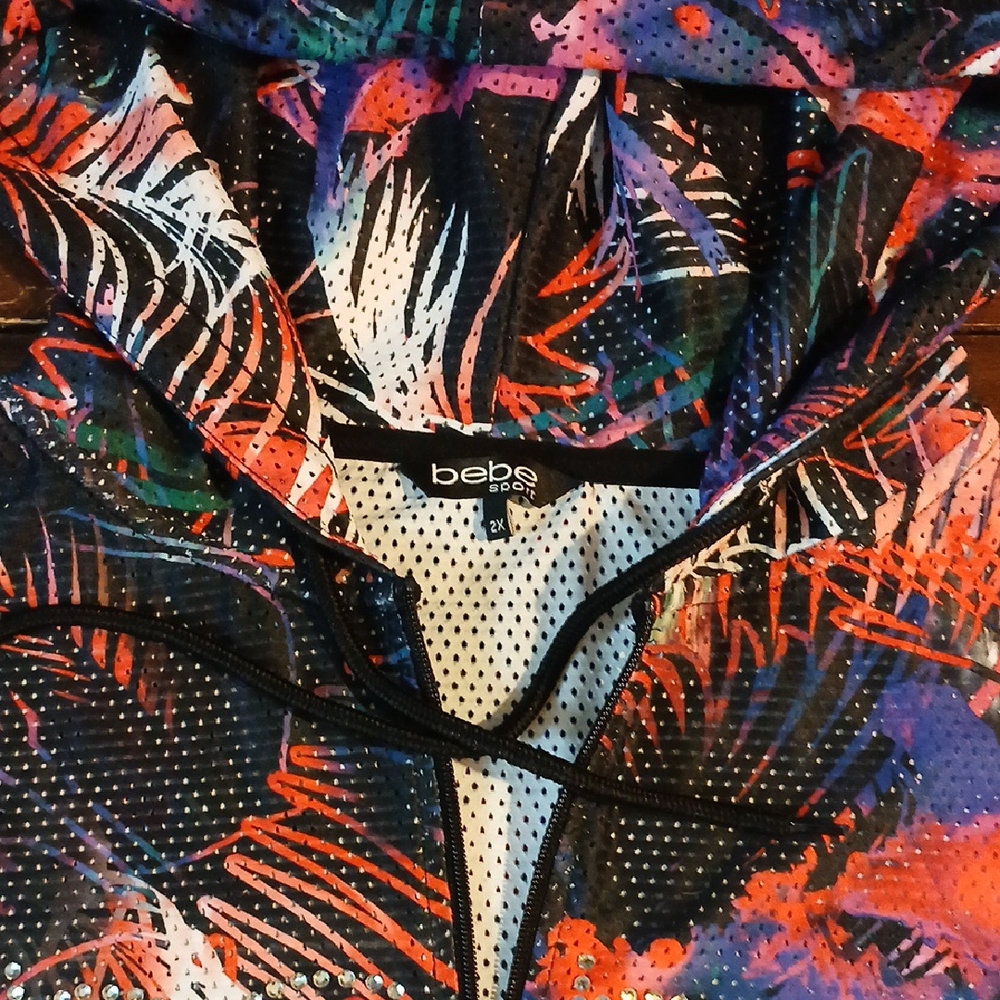 Bebe Logo Multicolor Hooded Jacket